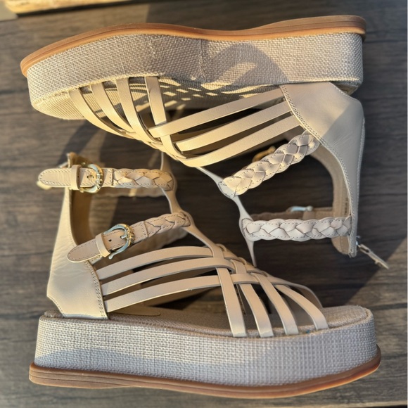 Sam Edelman Nicki Ankle Strap Platform (Women) Linen Gladiator Sandals Sz 7 - Picture 8 of 11